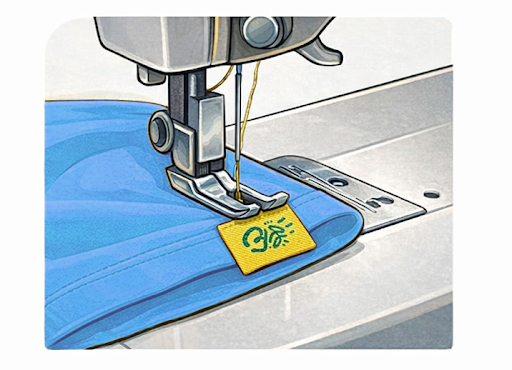 Custom woven labels ready for product branding