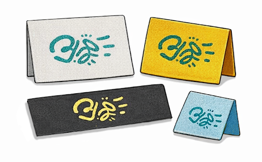 Flat and folded woven labels from Apliiq